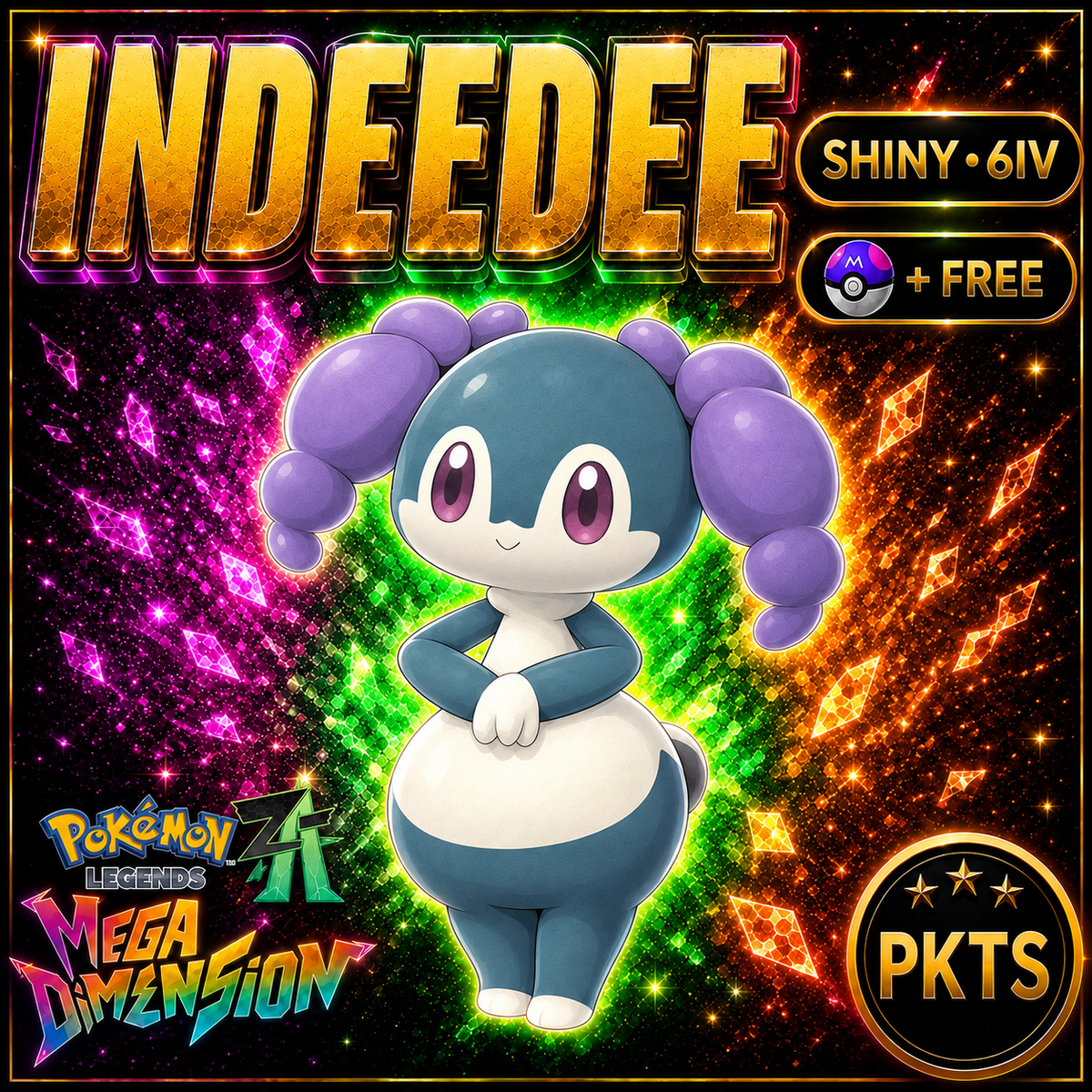 Shiny Indeedee — Pokémon Legends Z-A Mega Dimension — PKTS product image