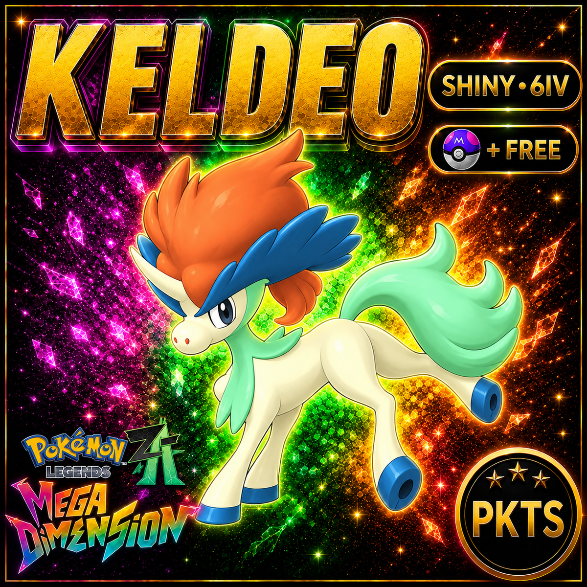 Shiny Keldeo — Pokémon Legends Z-A Mega Dimension — PKTS product image