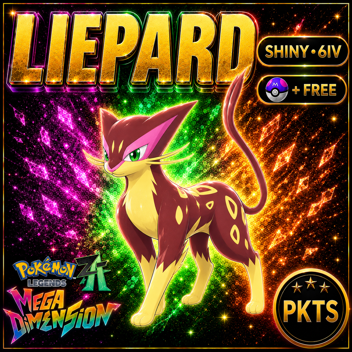 Shiny Liepard — Pokémon Legends Z-A Mega Dimension — PKTS product image