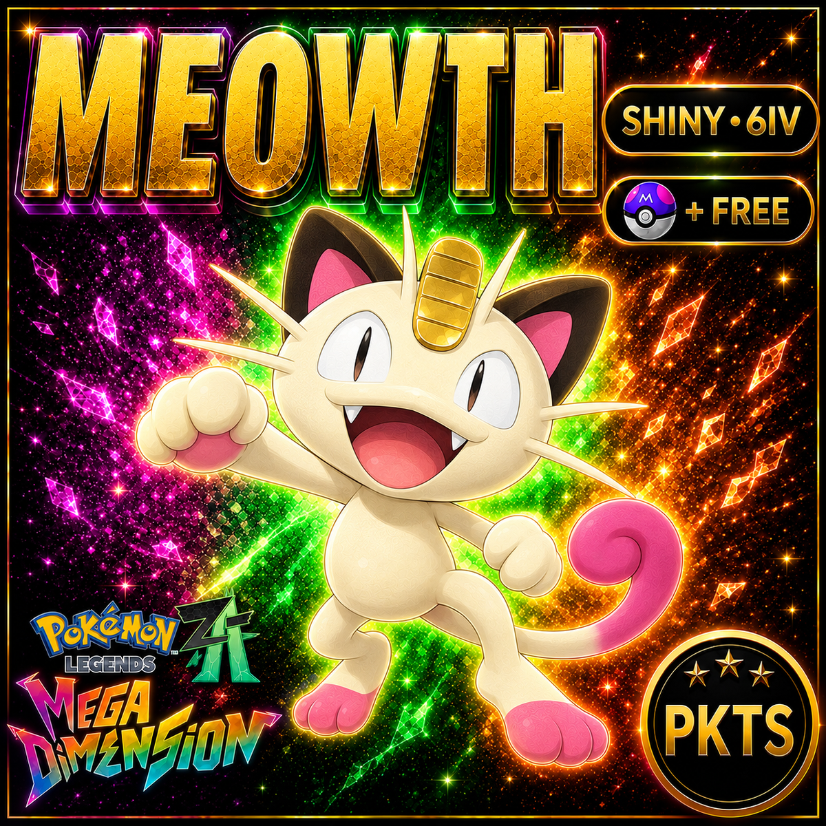 Shiny Meowth — Pokémon Legends Z-A Mega Dimension — PKTS product image