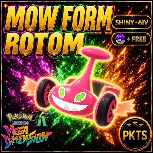 Shiny Mow Form Rotom Pokemon Legends ZA Mega Dimension DLC 6IV Competitive Battle Ready - Image 1