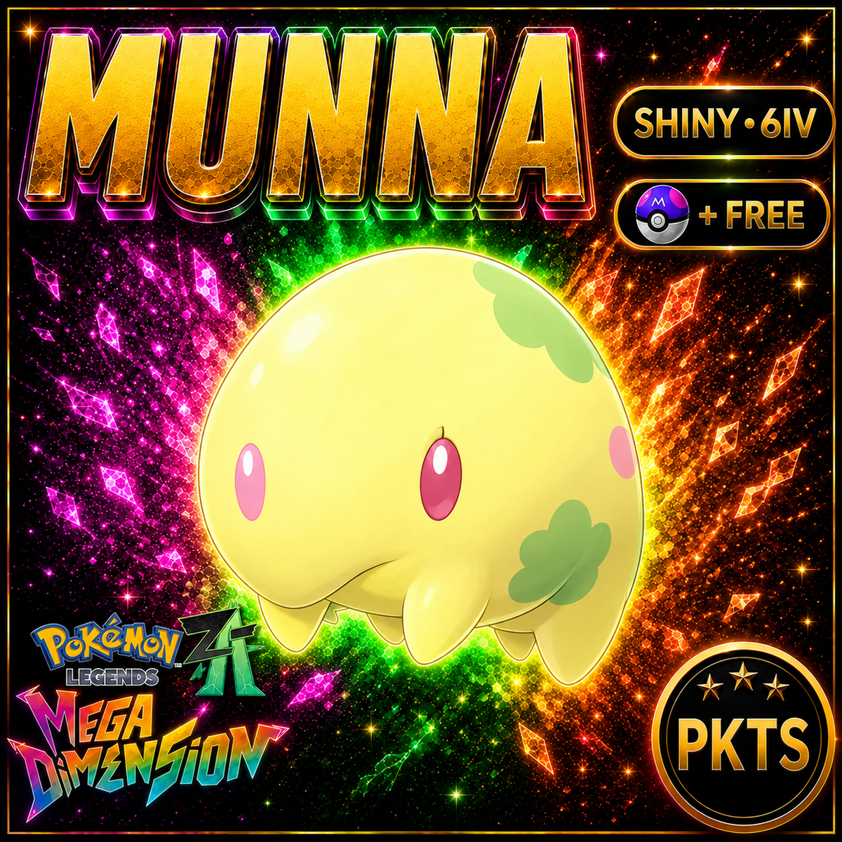 Shiny Munna — Pokémon Legends Z-A Mega Dimension — PKTS product image