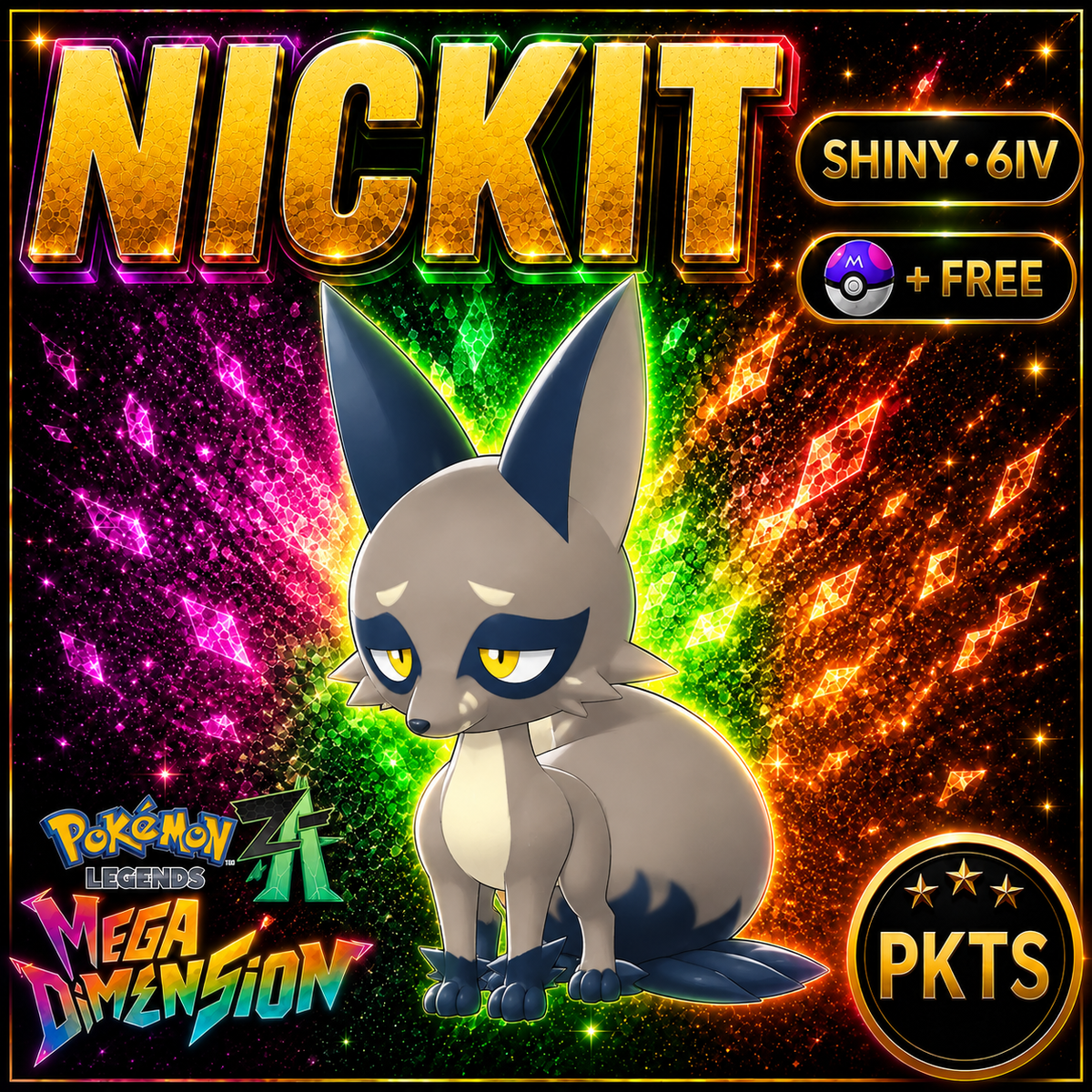 Shiny Nickit — Pokémon Legends Z-A Mega Dimension — PKTS product image
