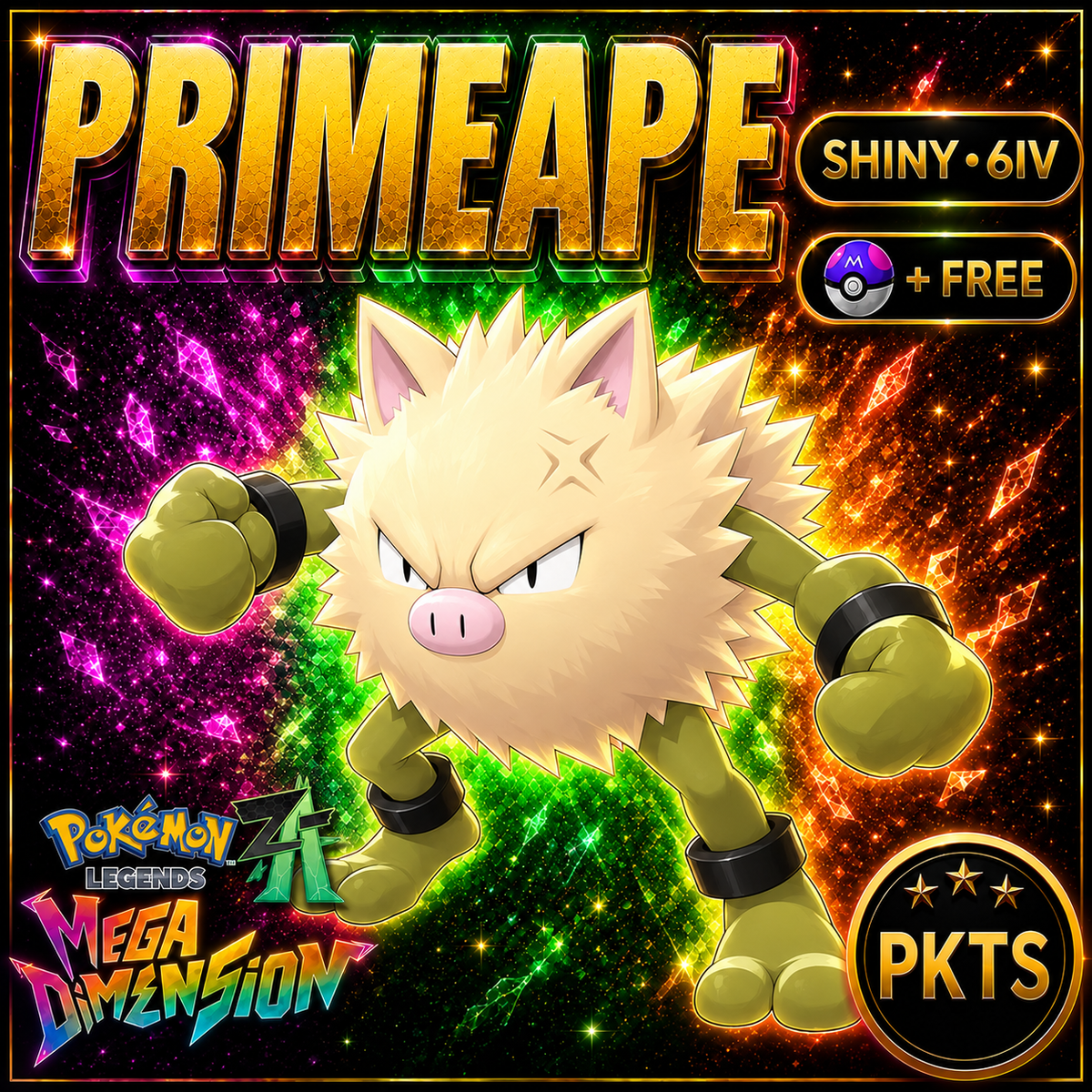 Shiny Primeape — Pokémon Legends Z-A Mega Dimension — PKTS product image