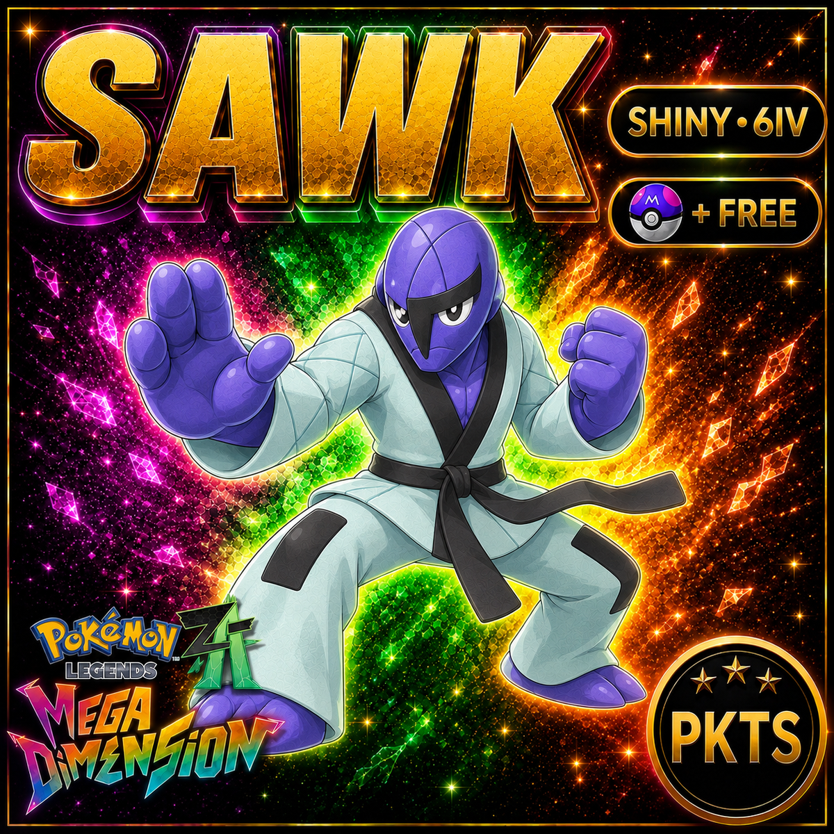 Shiny Sawk — Pokémon Legends Z-A Mega Dimension — PKTS product image