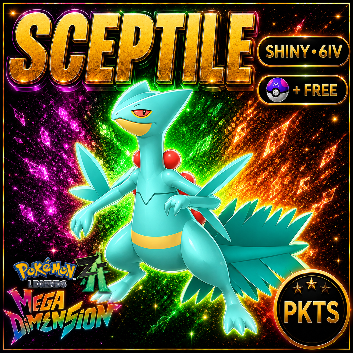 Shiny Sceptile — Pokémon Legends Z-A Mega Dimension — PKTS product image