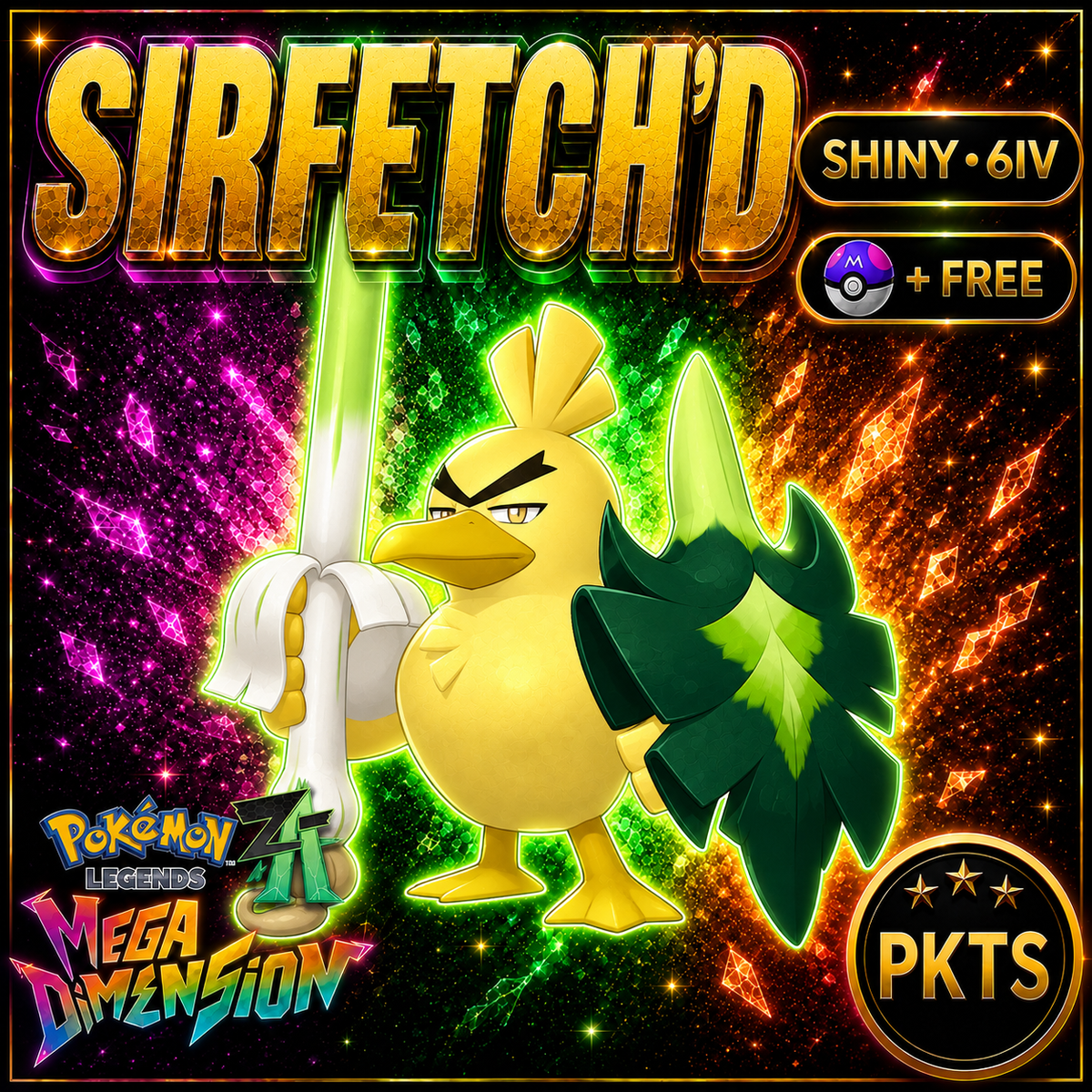 Shiny Sirfetch’d — Pokémon Legends Z-A Mega Dimension — PKTS product image