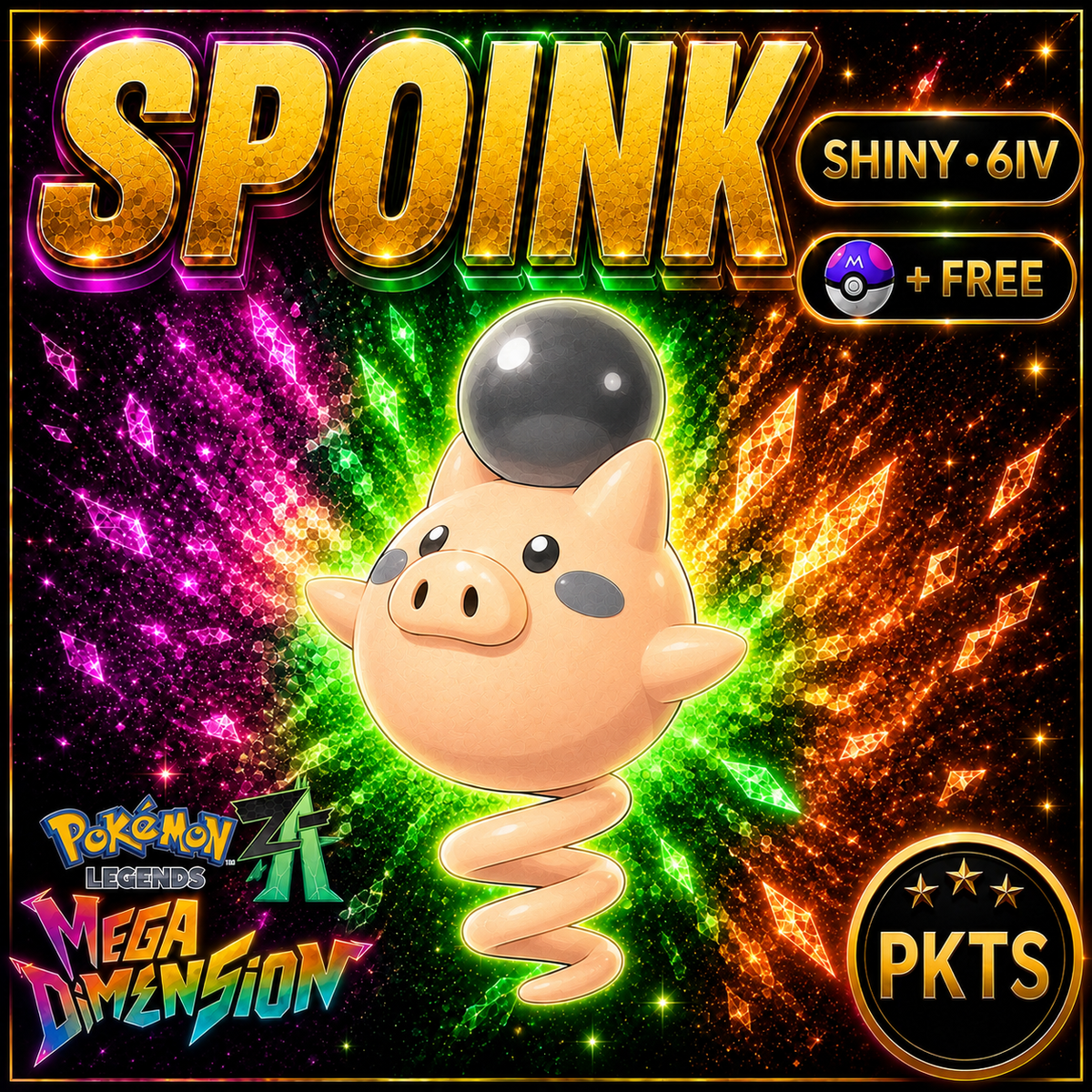 Shiny Spoink — Pokémon Legends Z-A Mega Dimension — PKTS product image
