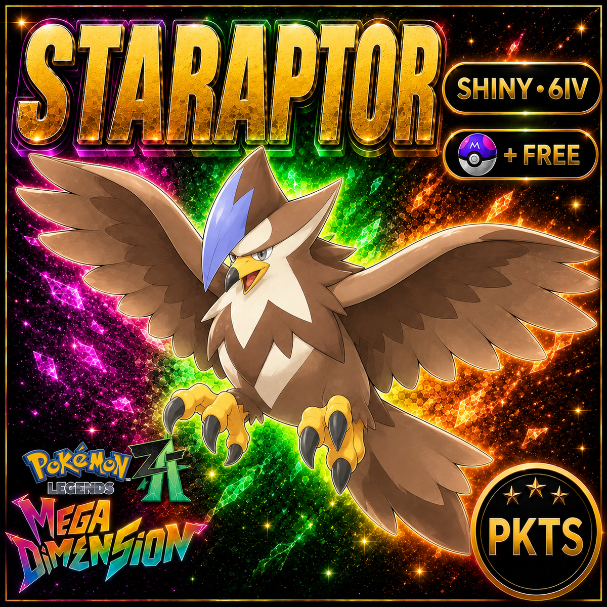 Shiny Staraptor — Pokémon Legends Z-A Mega Dimension — PKTS product image