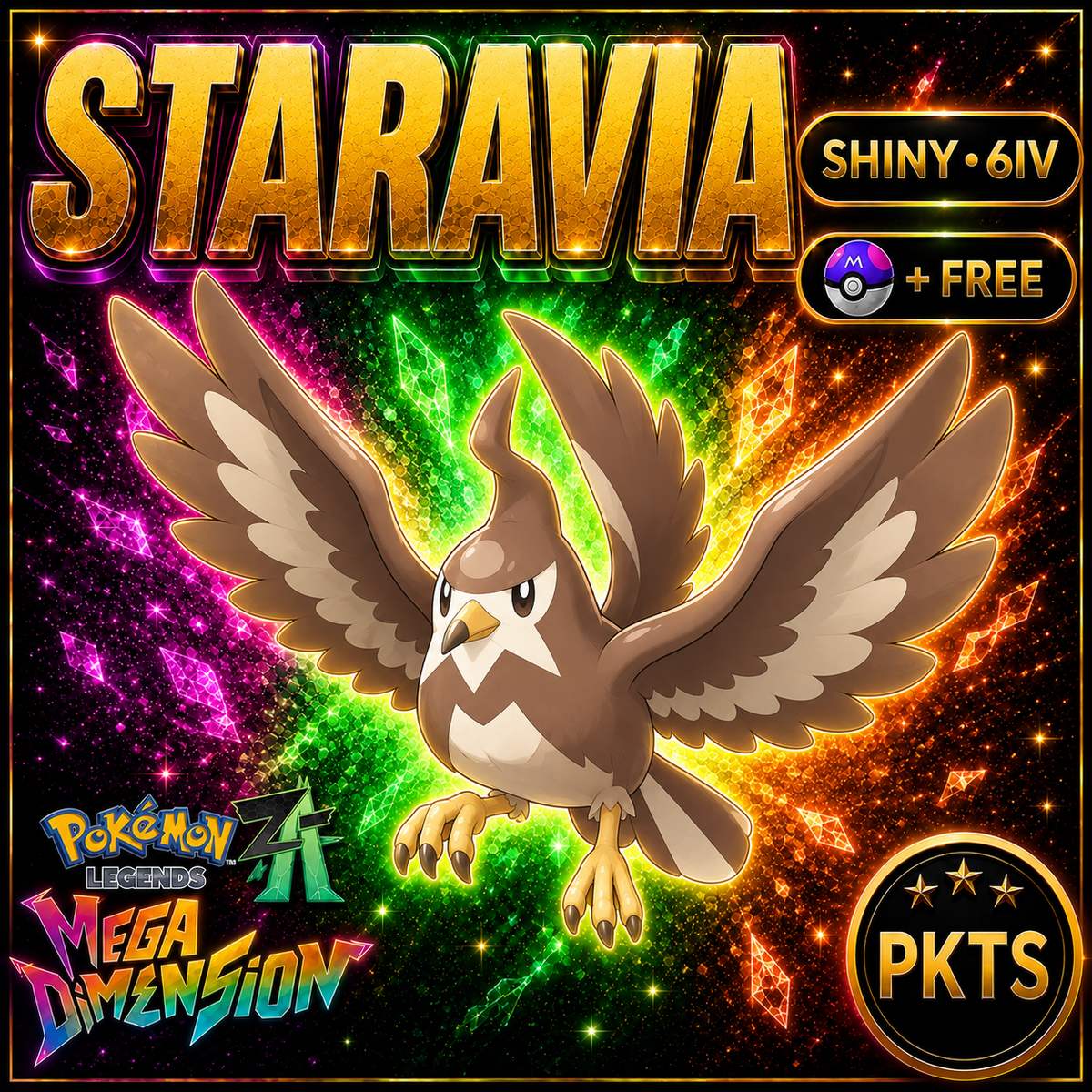 Shiny Staravia — Pokémon Legends Z-A Mega Dimension — PKTS product image