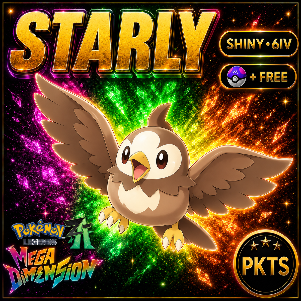 Shiny Starly — Pokémon Legends Z-A Mega Dimension — PKTS product image