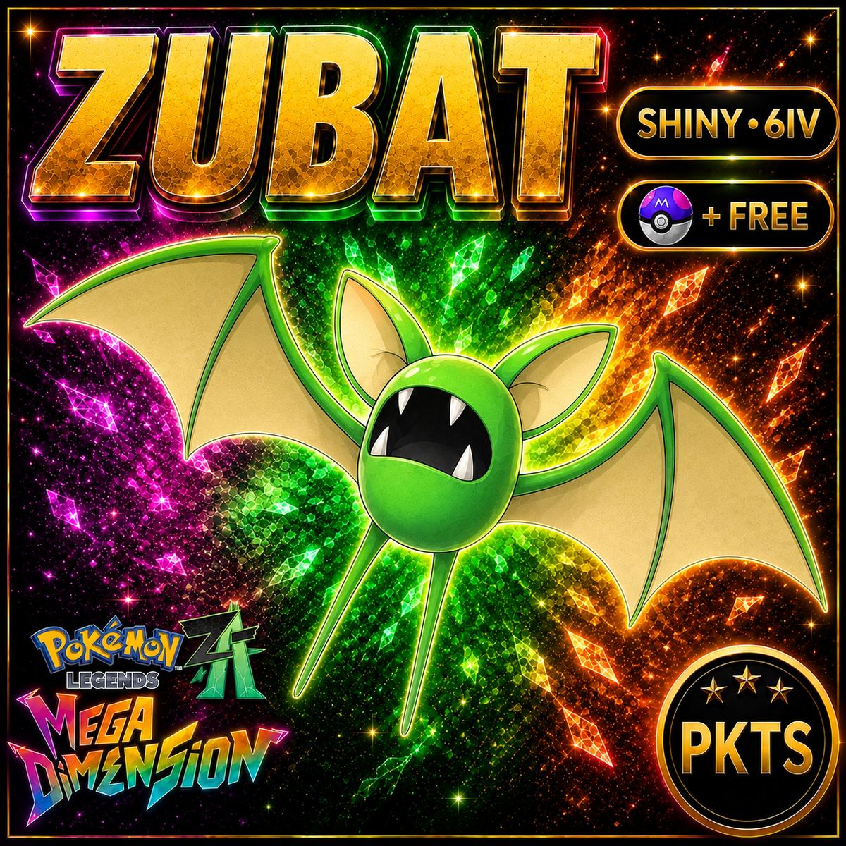 Shiny Zubat — Pokémon Legends Z-A Mega Dimension — PKTS product image