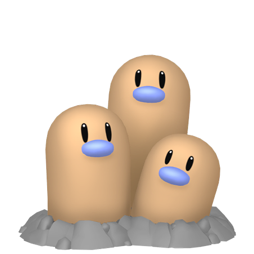 Shiny Dugtrio — neutral Pokémon artwork | PKTS