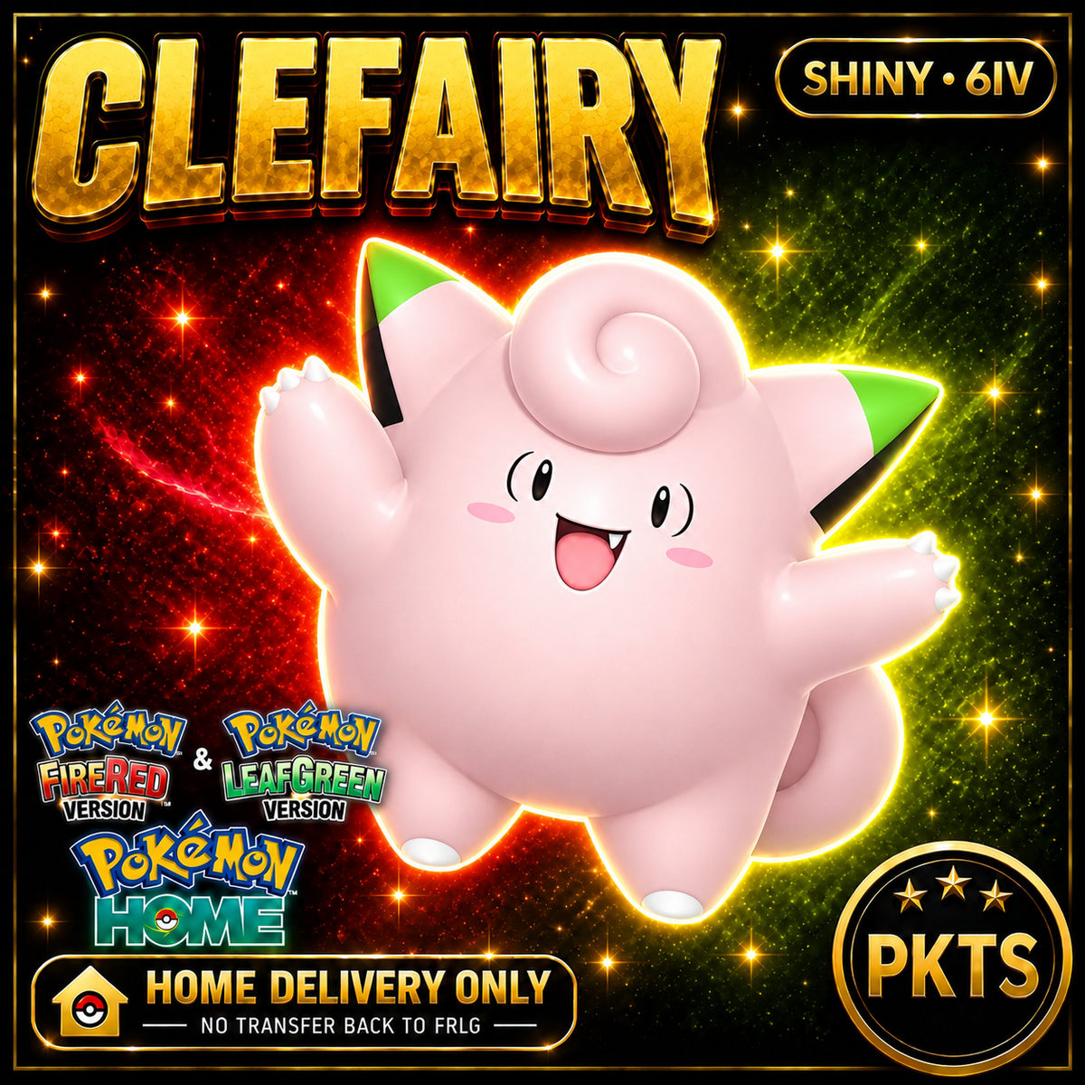 Shiny Clefairy Pokémon FireRed LeafGreen HOME Delivery 6IV Competitive Battle Ready — PKTS