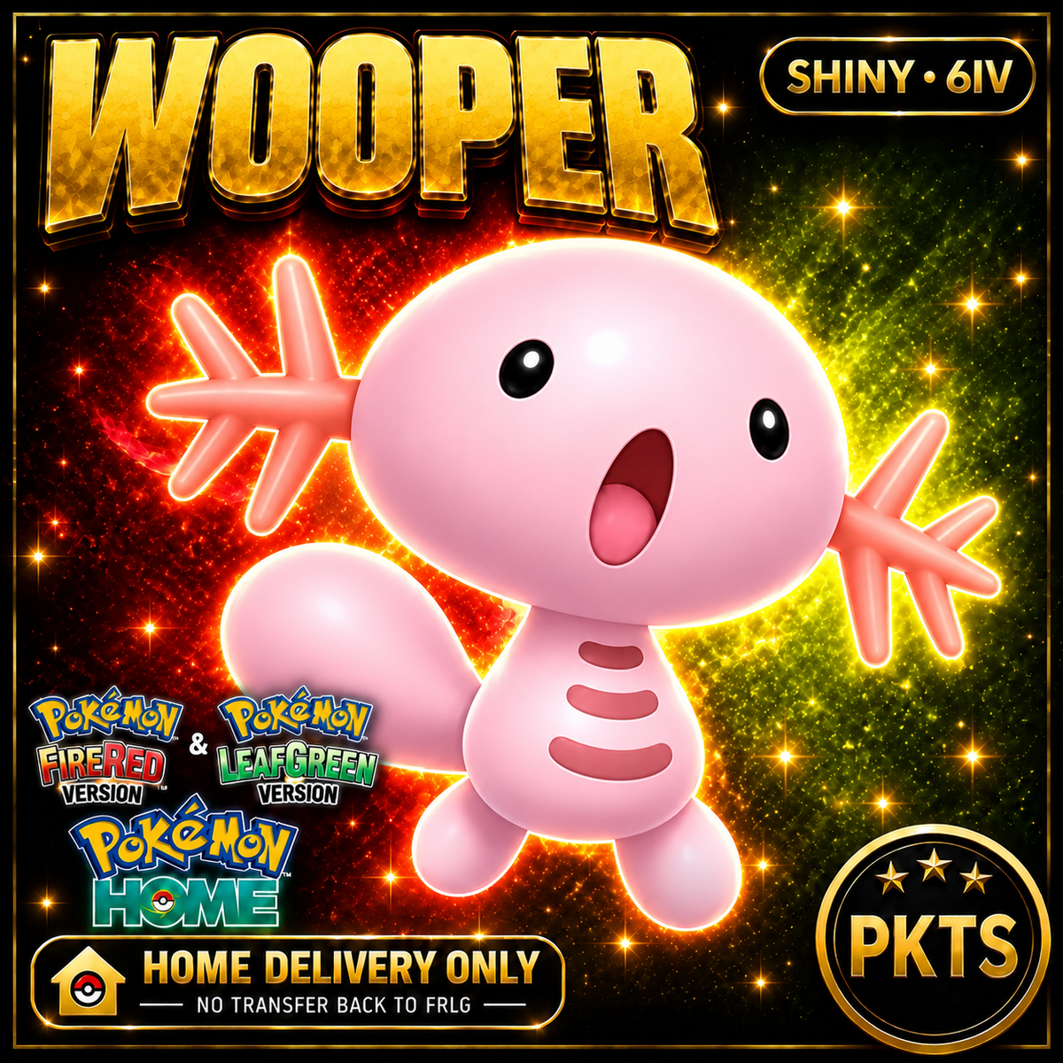 Shiny Wooper Pokémon FireRed LeafGreen HOME Delivery 6IV Competitive Battle Ready — PKTS