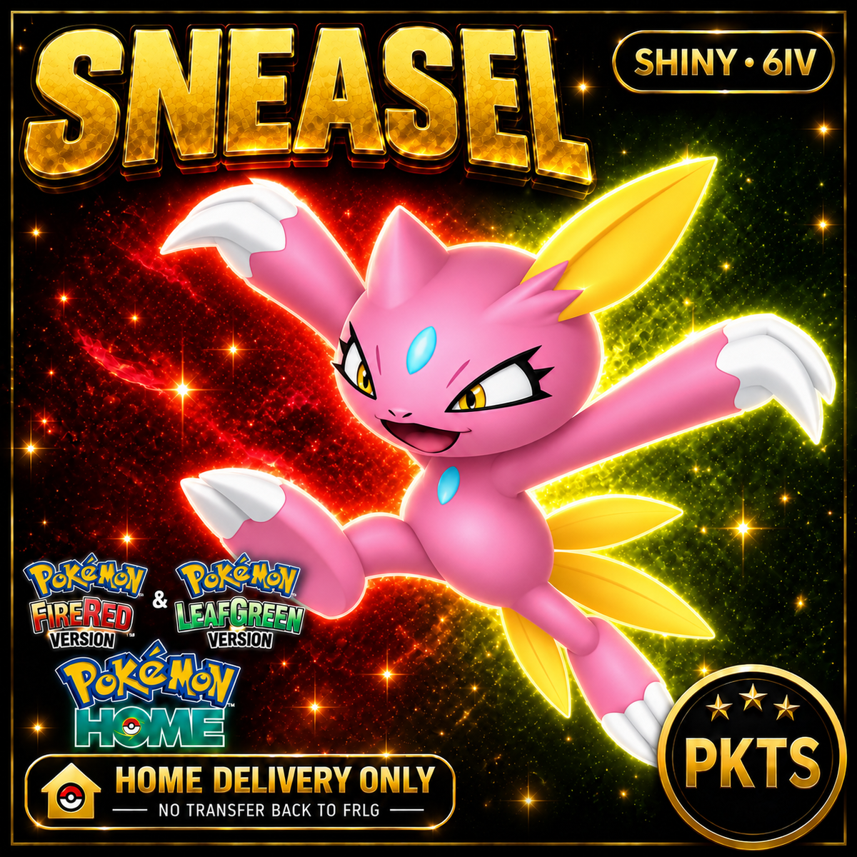 Shiny Sneasel Pokémon FireRed LeafGreen HOME Delivery 6IV Competitive Battle Ready — PKTS thumbnail