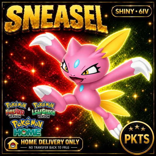 Shiny Sneasel Pokémon FireRed LeafGreen HOME Delivery 6IV Competitive Battle Ready — PKTS thumbnail