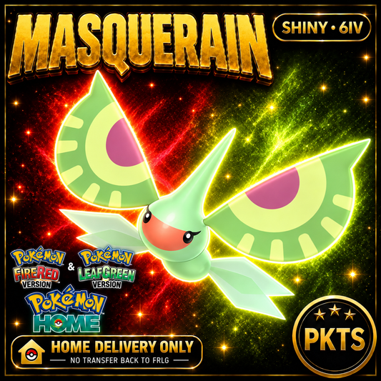 Shiny Masquerain Pokémon FireRed LeafGreen HOME Delivery 6IV Competitive Battle Ready — PKTS thumbnail