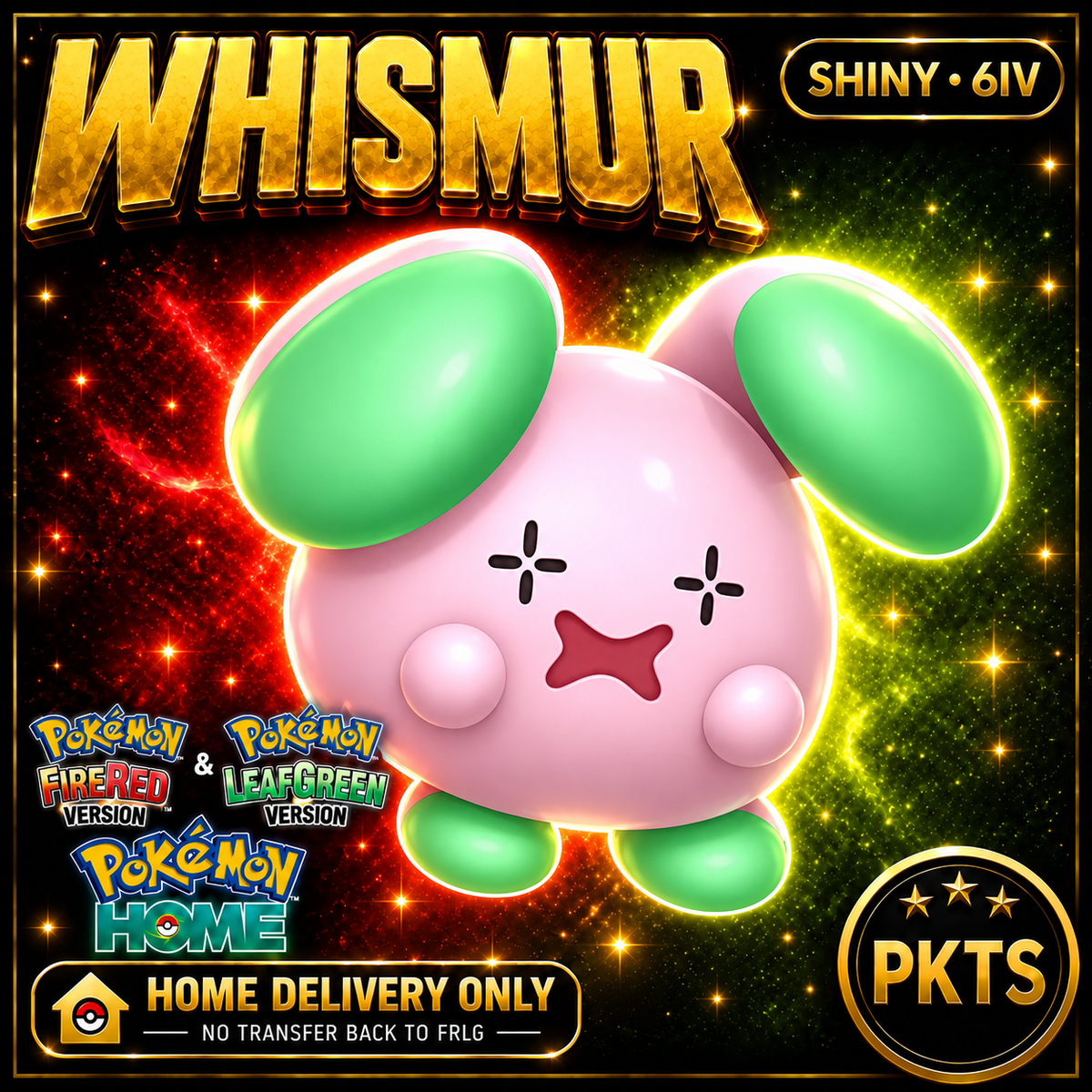 Shiny Whismur Pokémon FireRed LeafGreen HOME Delivery 6IV Competitive Battle Ready — PKTS thumbnail