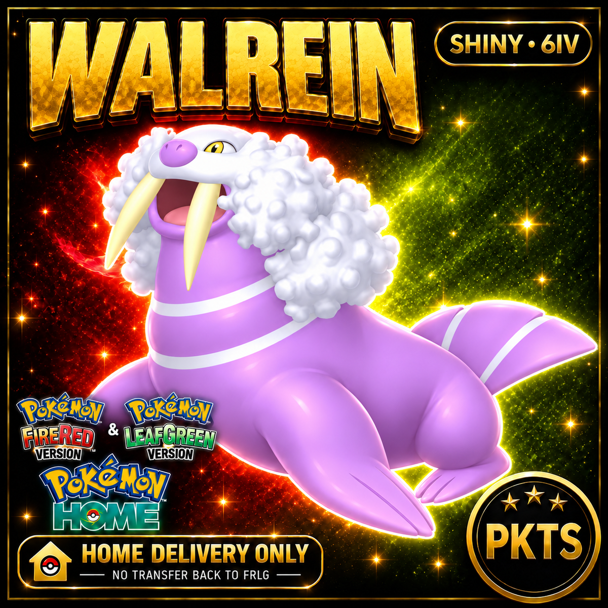 Shiny Walrein Pokémon FireRed LeafGreen HOME Delivery 6IV Competitive Battle Ready — PKTS thumbnail