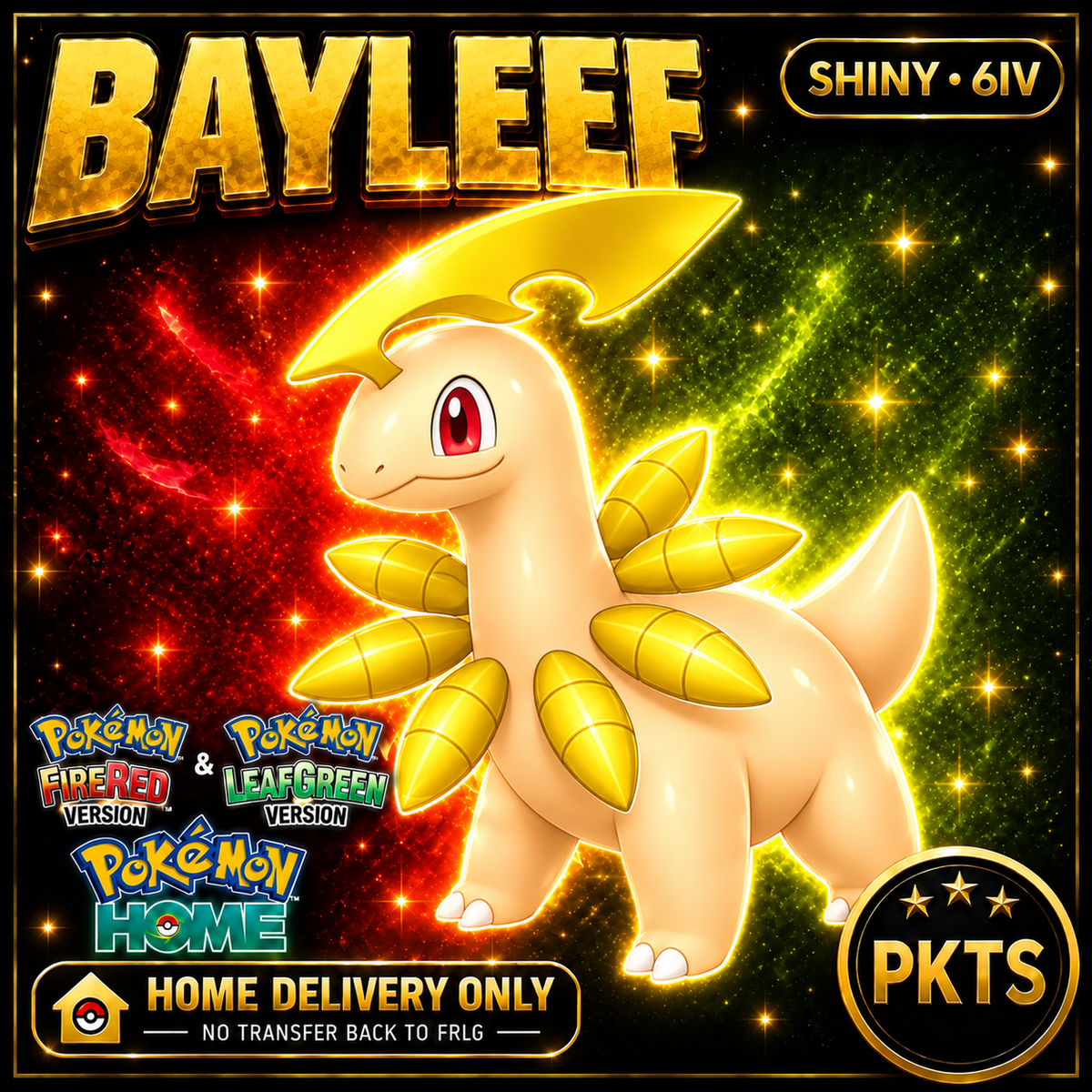 Shiny Bayleef Pokémon FireRed LeafGreen HOME Delivery 6IV Competitive Battle Ready — PKTS thumbnail