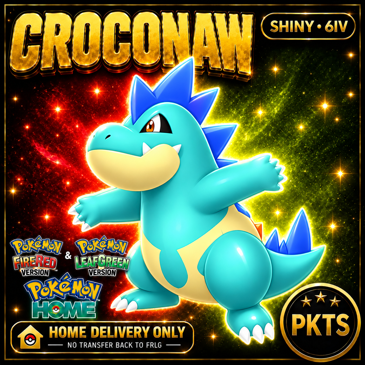 Shiny Croconaw Pokémon FireRed LeafGreen HOME Delivery 6IV Competitive Battle Ready — PKTS thumbnail