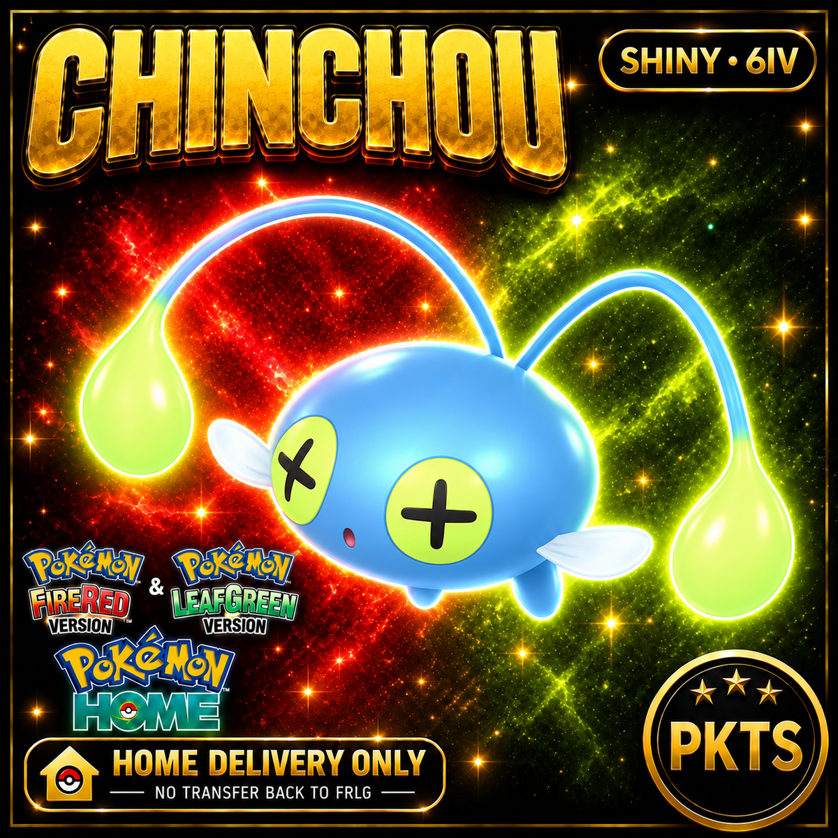 Shiny Chinchou Pokémon FireRed LeafGreen HOME Delivery 6IV Competitive Battle Ready — PKTS thumbnail