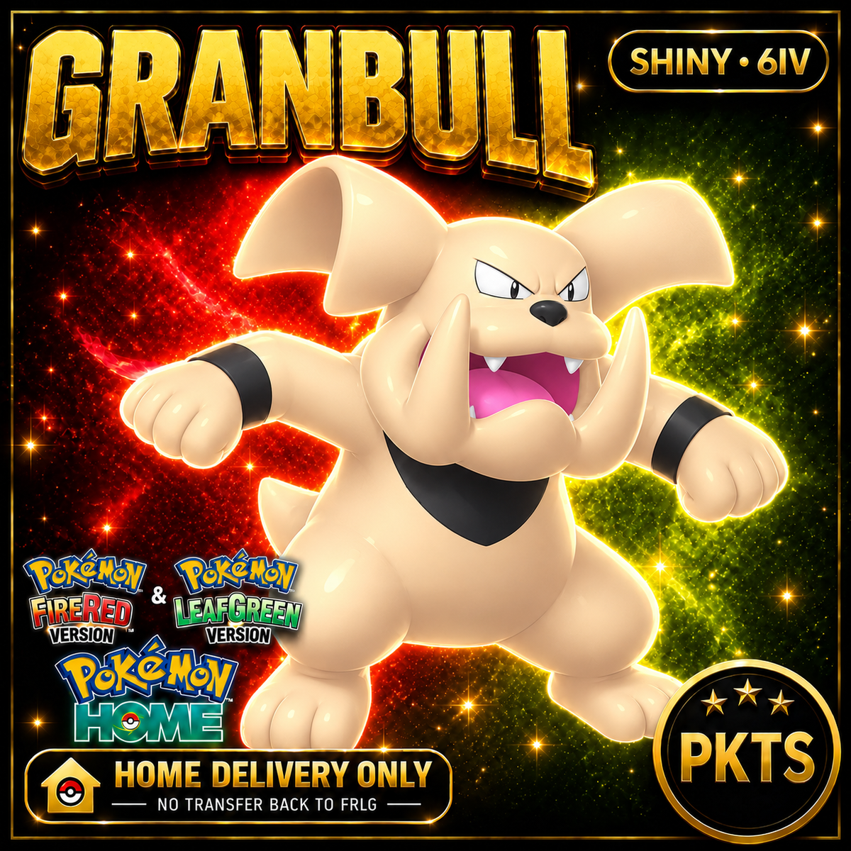 Shiny Granbull Pokémon FireRed LeafGreen HOME Delivery 6IV Competitive Battle Ready — PKTS thumbnail