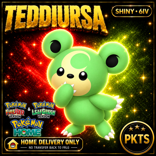 Shiny Teddiursa Pokémon FireRed LeafGreen HOME Delivery 6IV Competitive Battle Ready — PKTS thumbnail