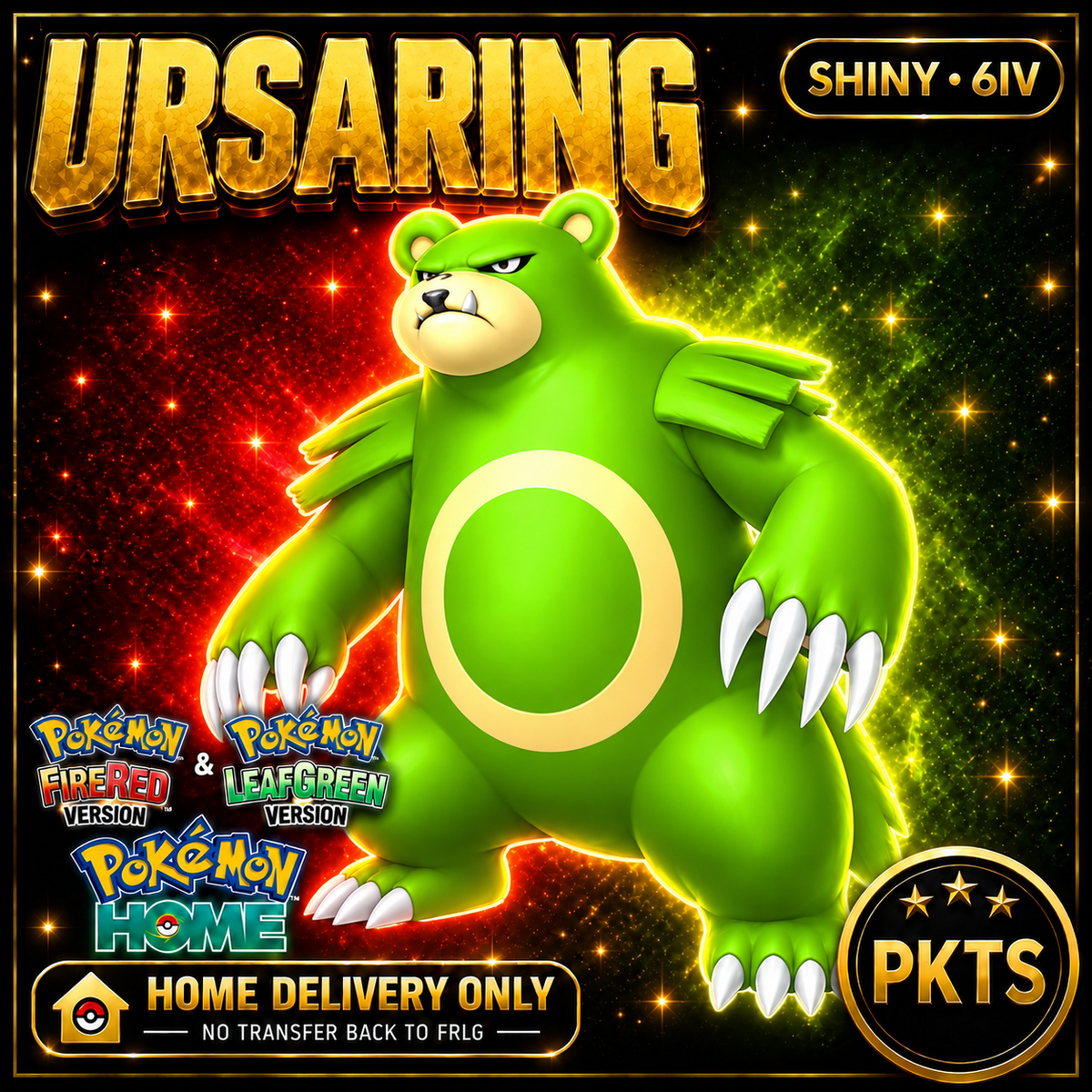 Shiny Ursaring Pokémon FireRed LeafGreen HOME Delivery 6IV Competitive Battle Ready — PKTS thumbnail