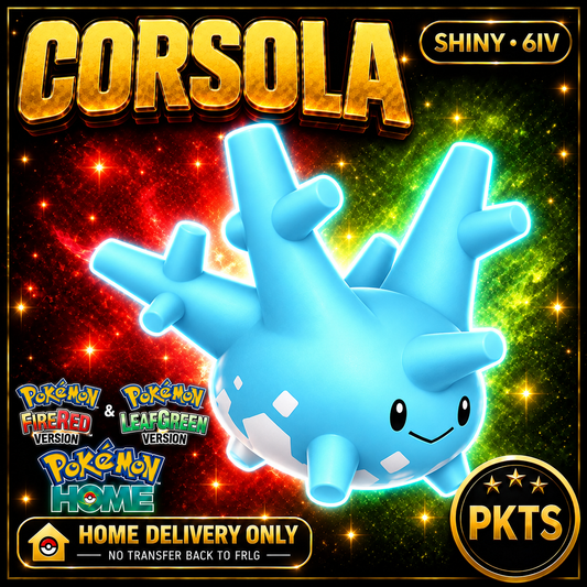 Shiny Corsola Pokémon FireRed LeafGreen HOME Delivery 6IV Competitive Battle Ready — PKTS thumbnail
