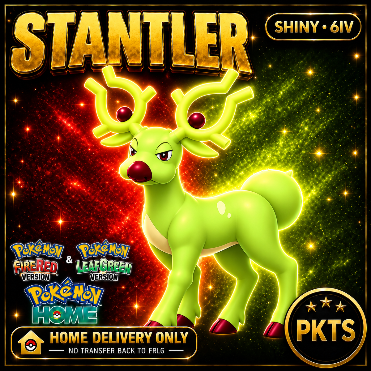 Shiny Stantler Pokémon FireRed LeafGreen HOME Delivery 6IV Competitive Battle Ready — PKTS thumbnail