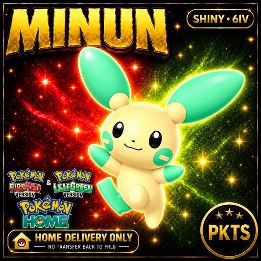 Shiny Minun Pokémon FireRed LeafGreen HOME Delivery 6IV Competitive Battle Ready — PKTS