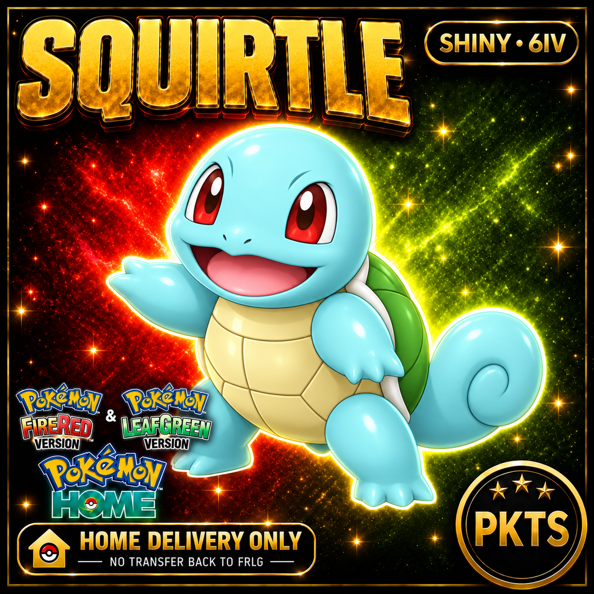 Shiny Squirtle Pokémon FireRed LeafGreen HOME Delivery 6IV Competitive Battle Ready — PKTS