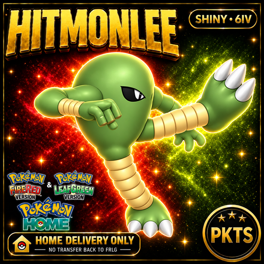Shiny Hitmonlee Pokémon FireRed LeafGreen HOME Delivery 6IV Competitive Battle Ready — PKTS