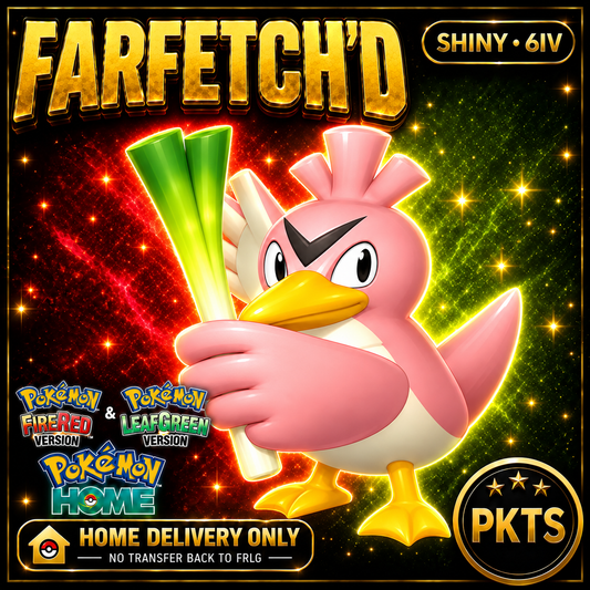 Shiny Farfetch’d Pokémon FireRed LeafGreen HOME Delivery 6IV Competitive Battle Ready — PKTS