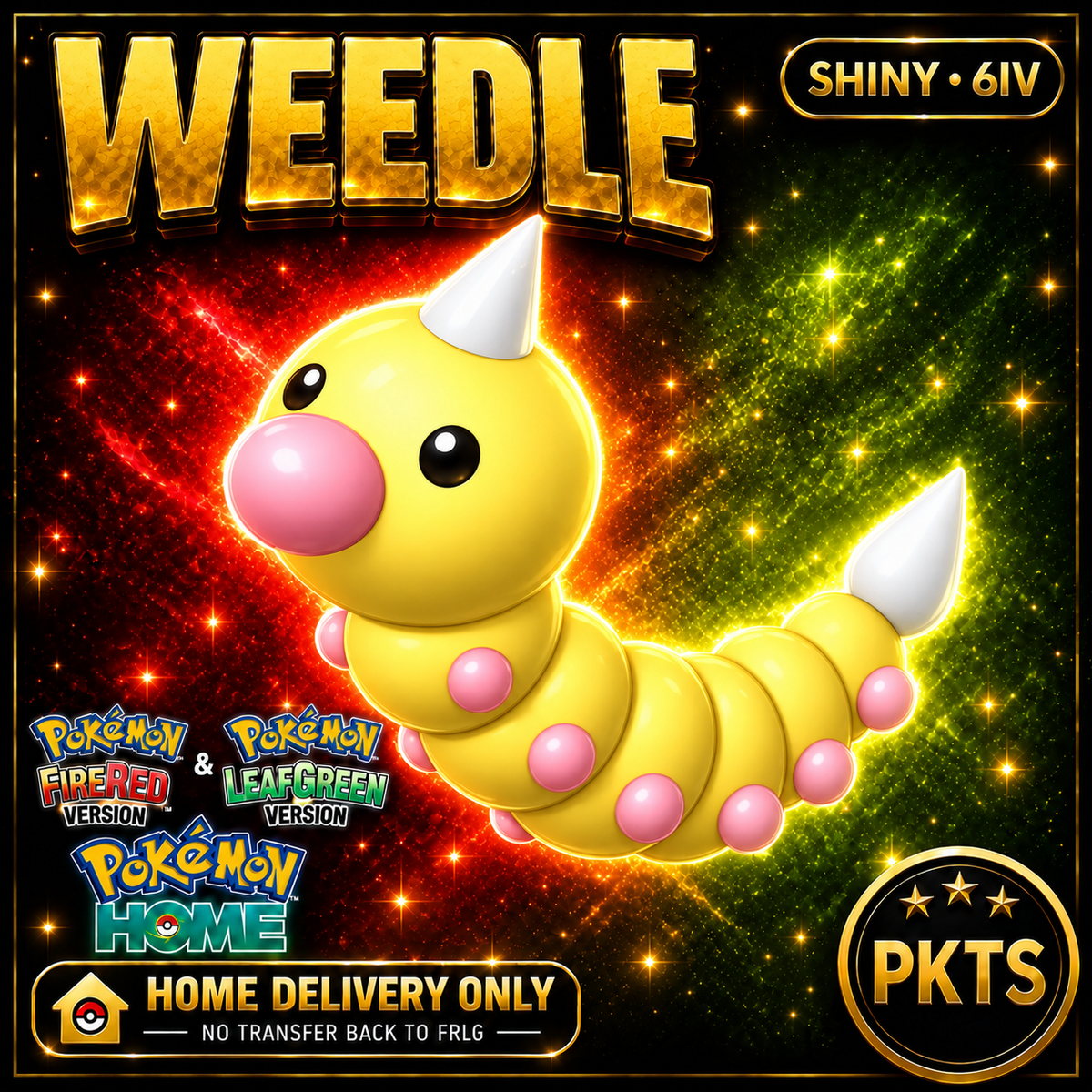 Shiny Weedle Pokémon FireRed LeafGreen HOME Delivery 6IV Competitive Battle Ready — PKTS