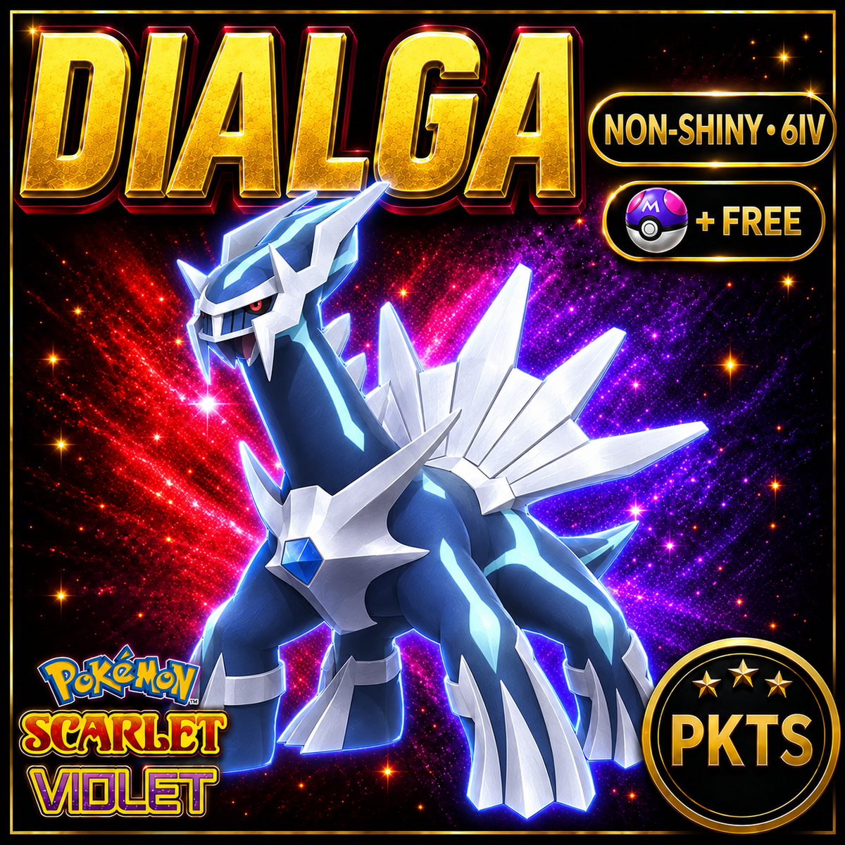 NON Shiny DIALGA Pokémon Scarlet and Violet 6IV Competitive Battle Ready — PKTS