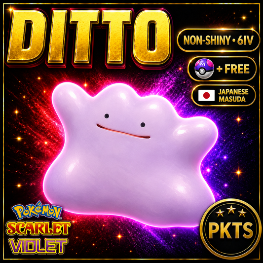 Non Shiny 6IV DITTO Japanese Masuda Pokemon Pokémon Scarlet and Violet 6IV Pokemon Non Legend ZA Breeding Japanese Ditto — PKTS