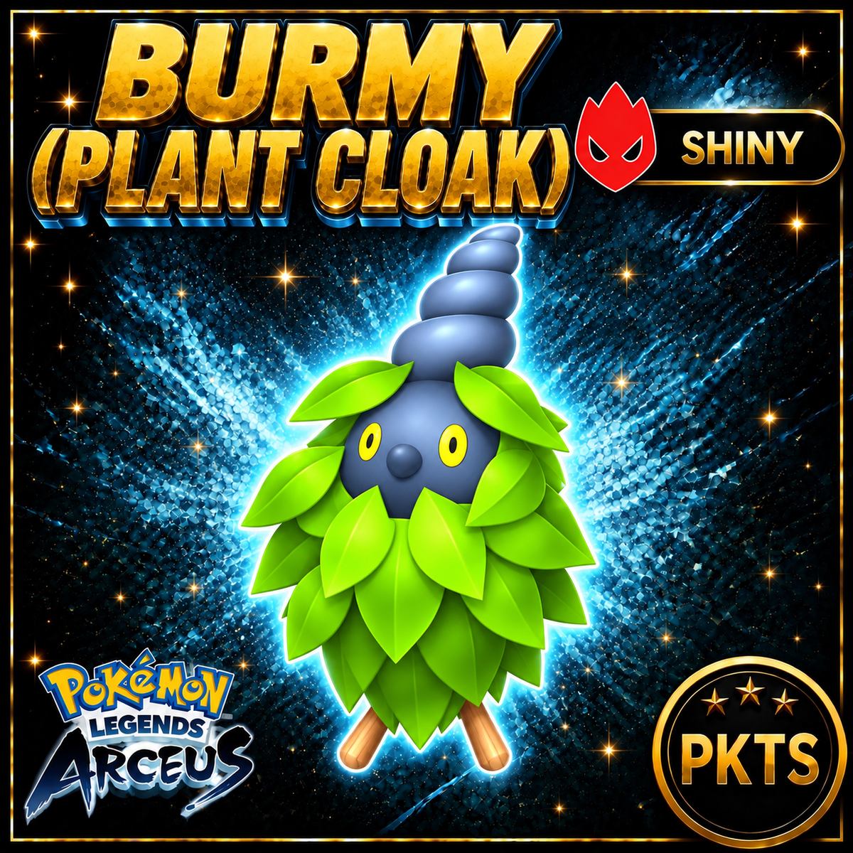 Shiny Alpha Burmy (Plant Cloak) Pokémon Legends Arceus - PKTS