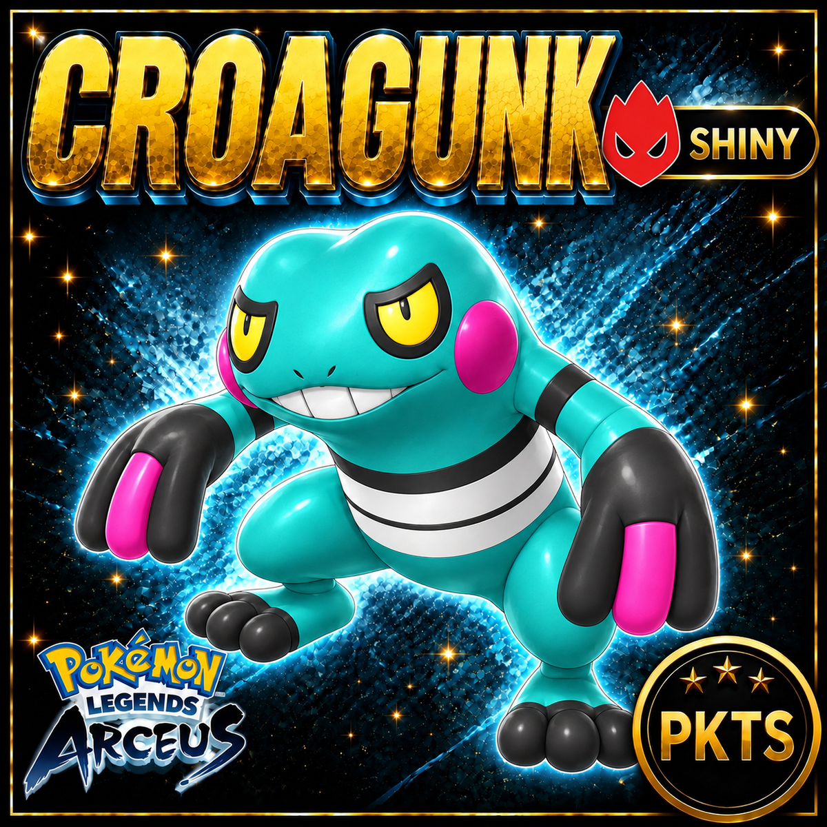 Shiny Alpha Croagunk Pokémon Legends Arceus - PKTS