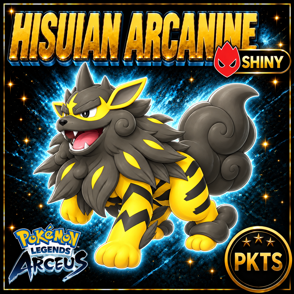 Shiny Alpha Hisuian Arcanine Pokémon Legends Arceus - PKTS