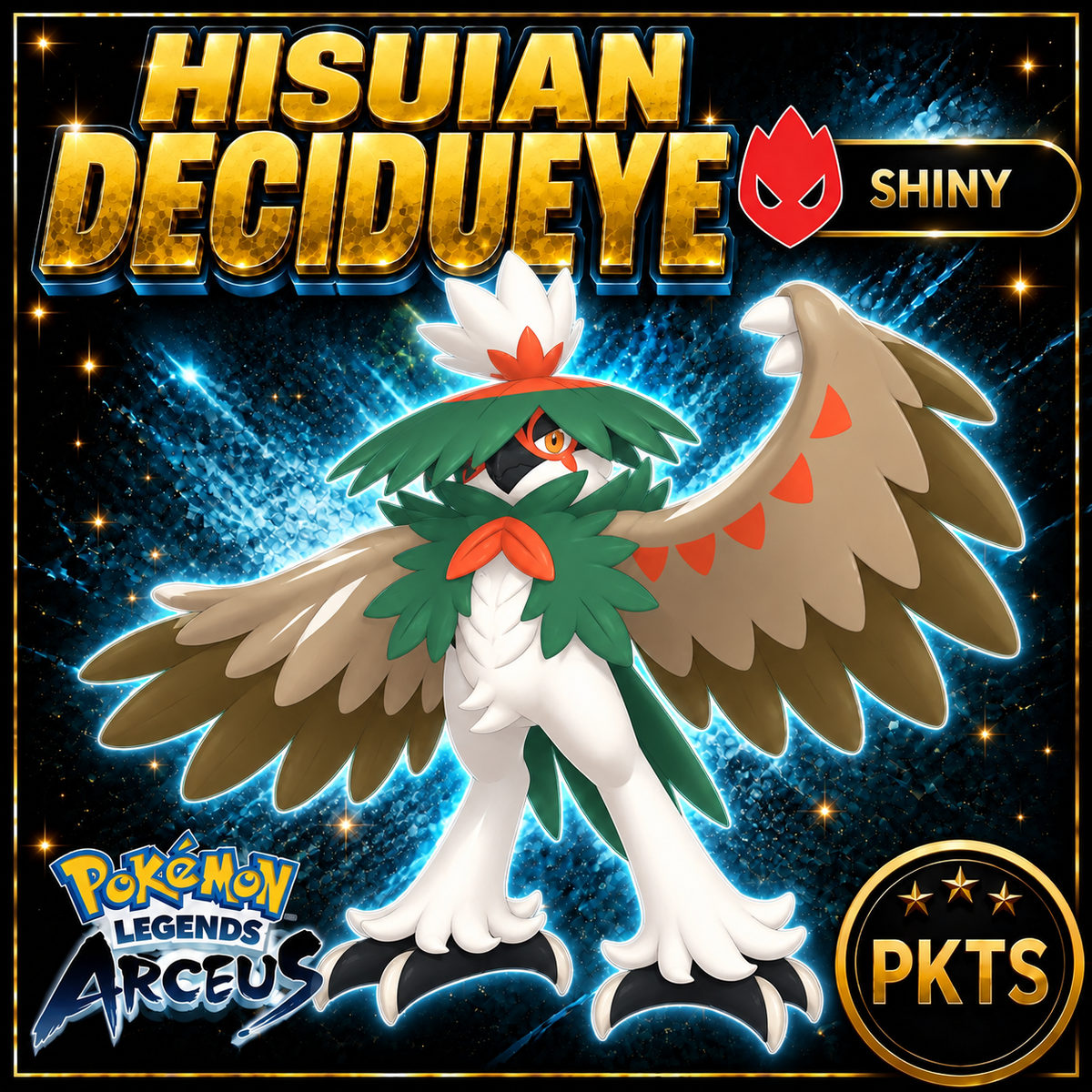 Shiny Alpha Hisuian Decidueye Pokémon Legends Arceus - PKTS