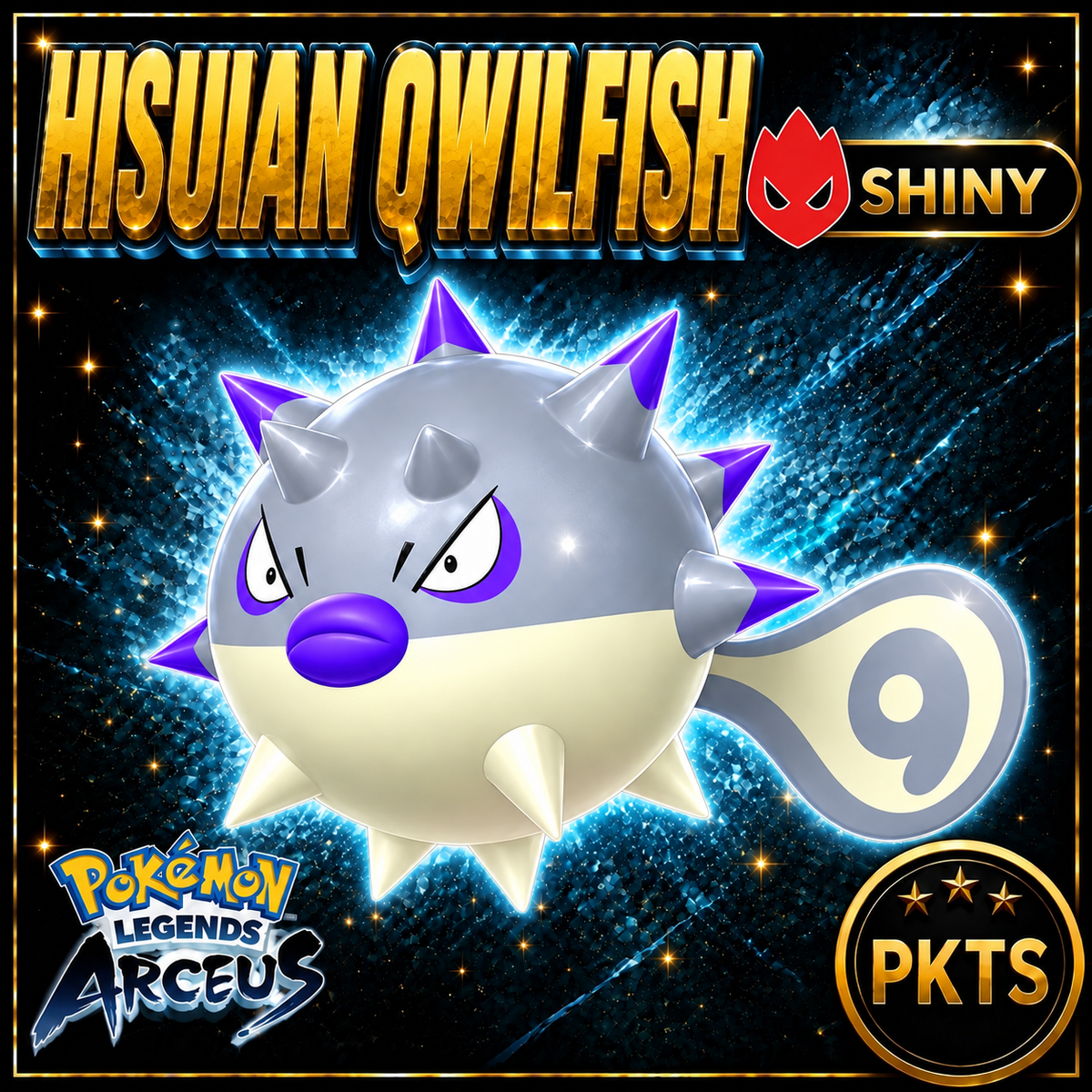 Shiny Alpha Hisuian Qwilfish Pokémon Legends Arceus - PKTS