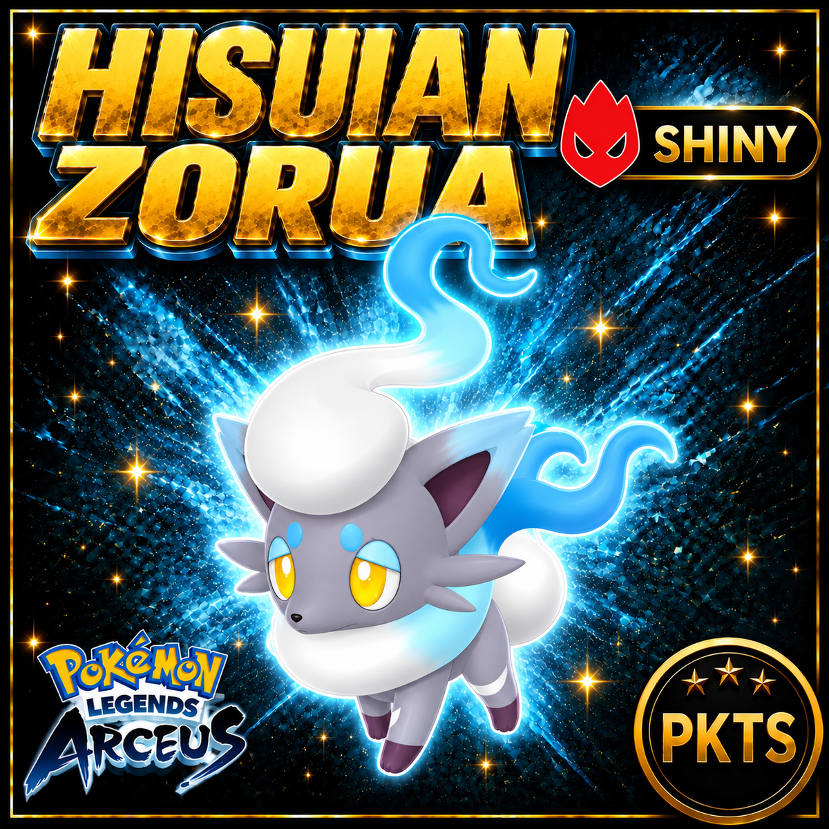 Shiny Alpha Hisuian Zorua Pokémon Legends Arceus - PKTS