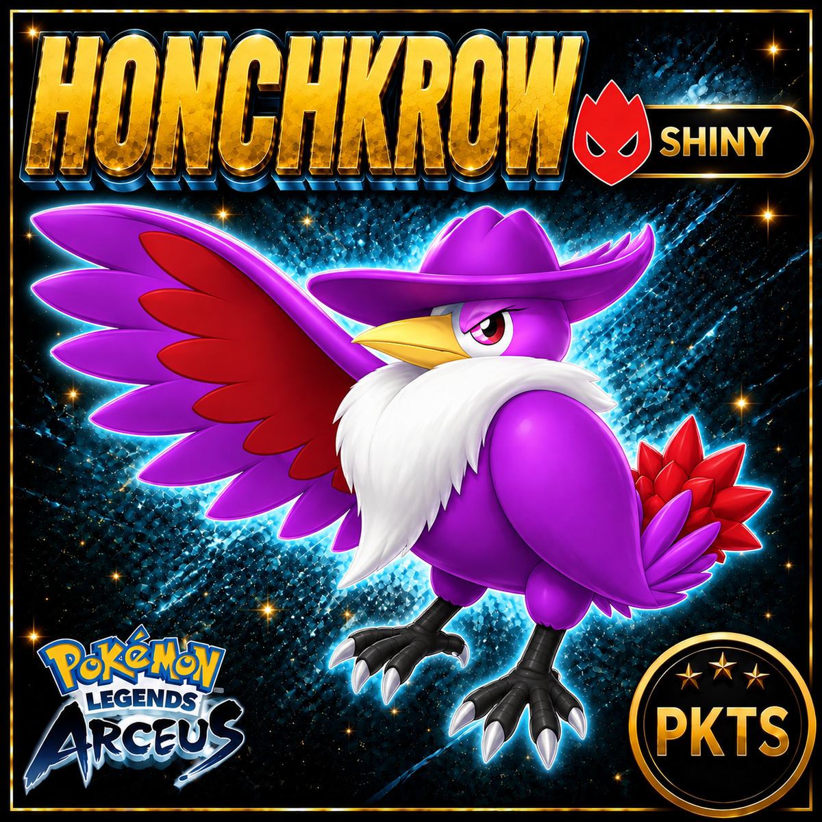Shiny Alpha Honchkrow Pokémon Legends Arceus - PKTS