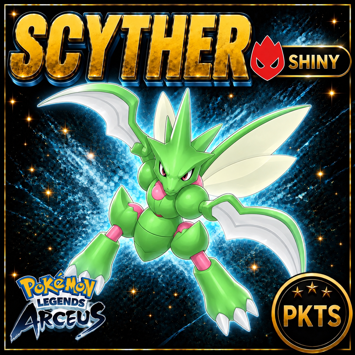 Shiny Alpha Scyther Pokémon Legends Arceus - PKTS