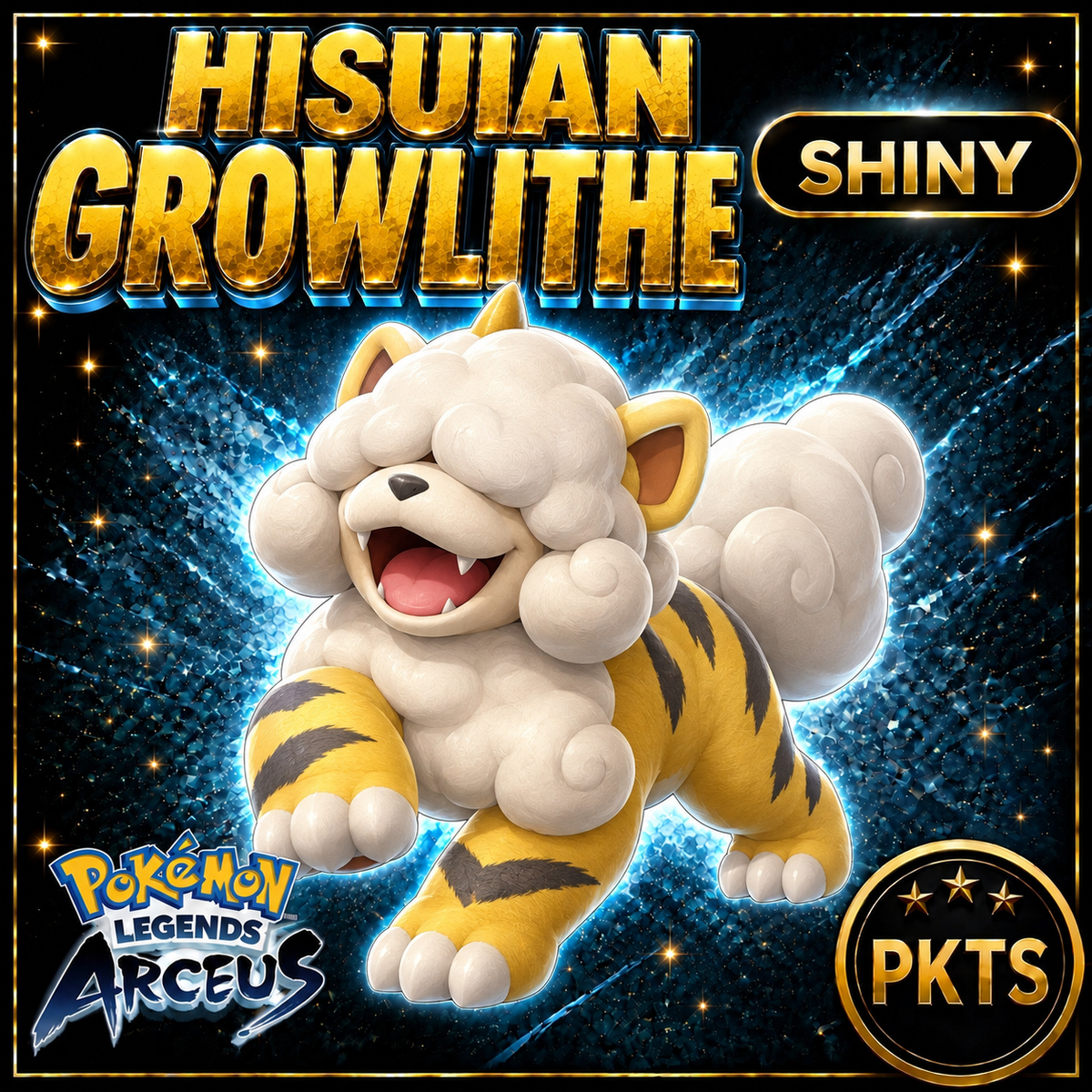 Shiny Alpha Hisuian Growlithe Pokémon Legends Arceus - PKTS