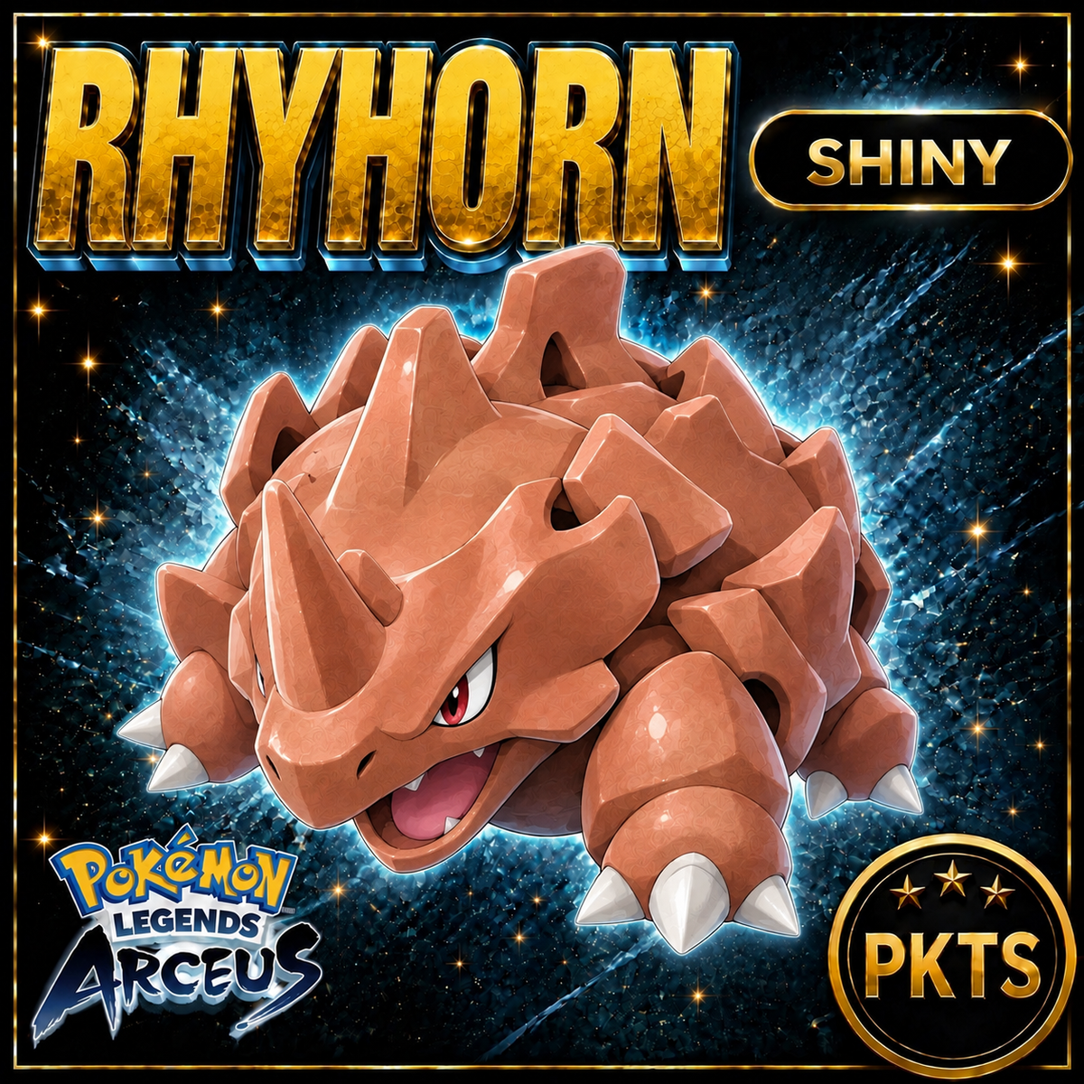 Shiny Alpha Rhyhorn Pokémon Legends Arceus - PKTS