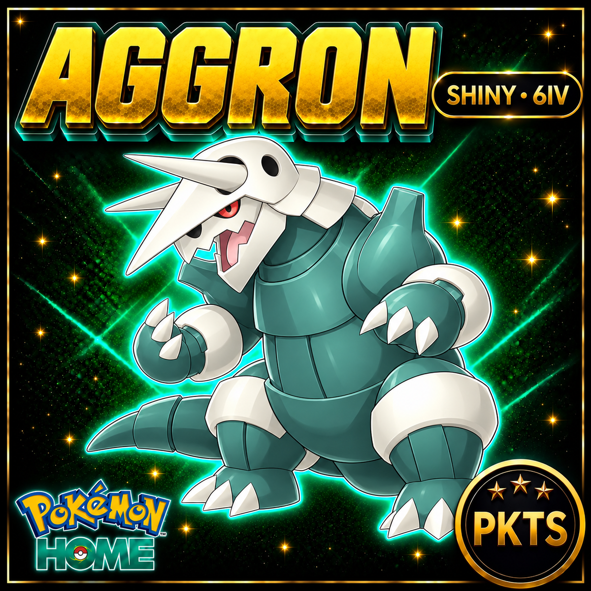 Shiny Aggron Pokémon HOME 6IV Competitive Battle Ready - Image 1